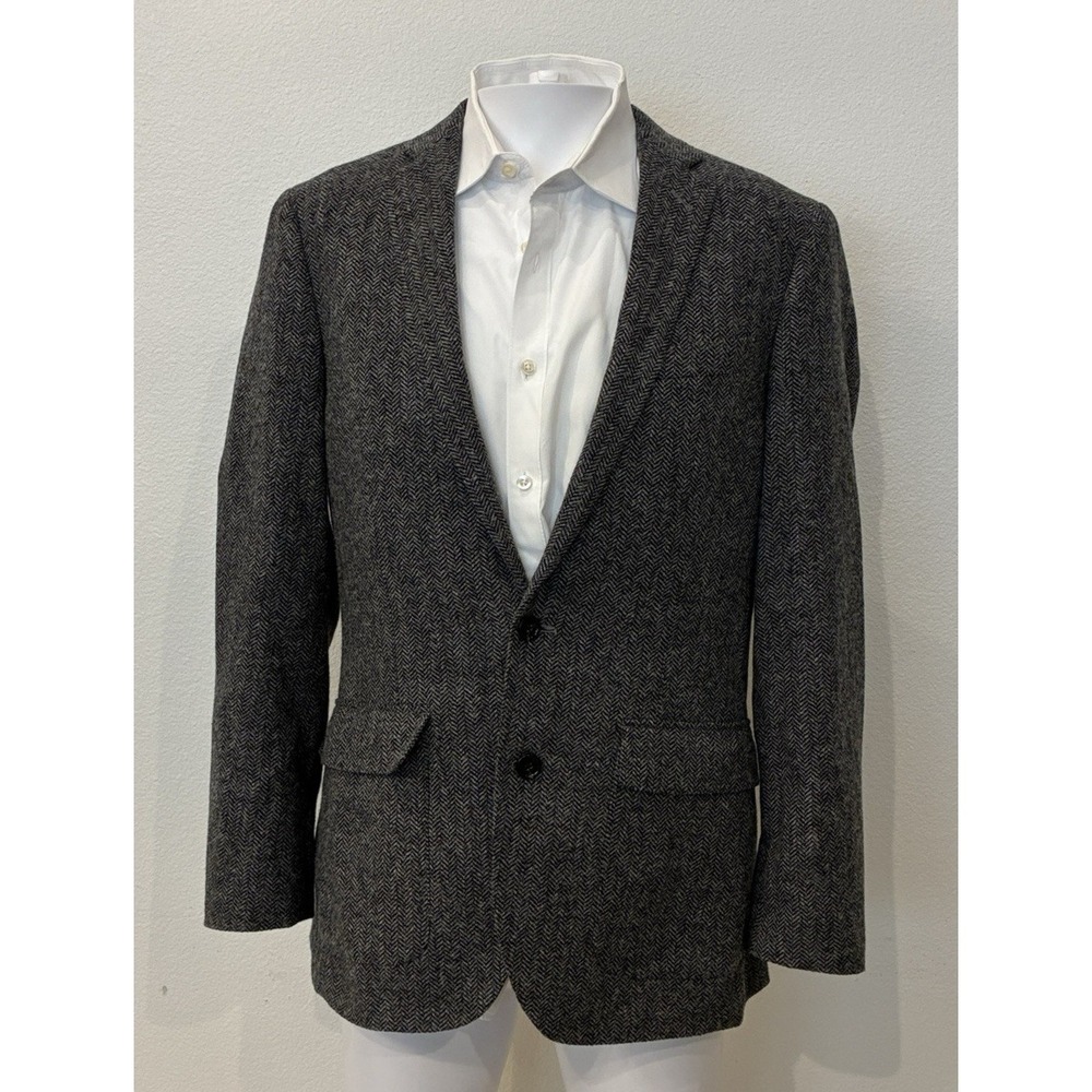 J.Crew Ludlow Moon Herringbone Tweed Wool Blazer 38R Gray Sport Coat Preppy